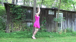 www.cuffkeybondage.com - Rachel Adams Tied to A tree part 1 thumbnail